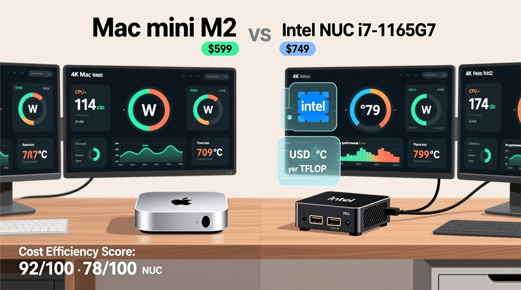 mac mini m2 vs intel nuc for home server setup cost performance