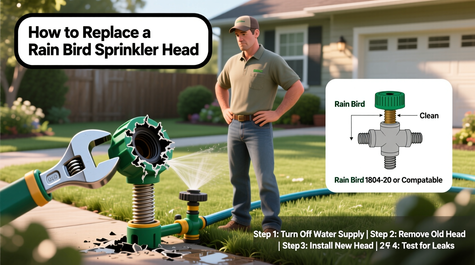 how to replace rain bird sprinkler head