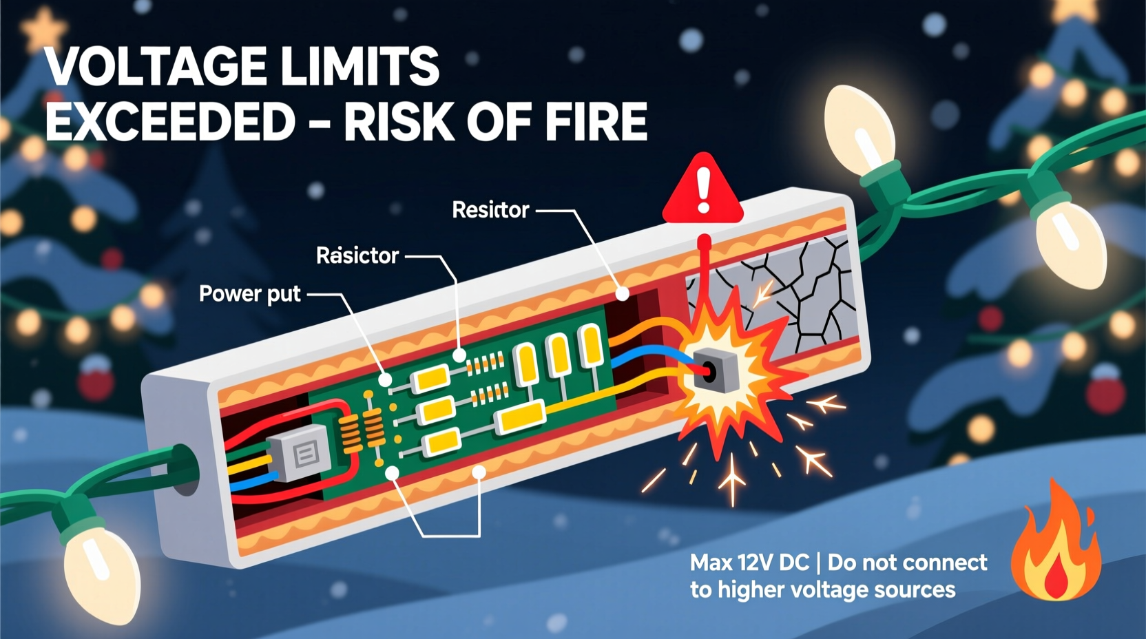 why do christmas light strands have voltage limits what happens if exceeded