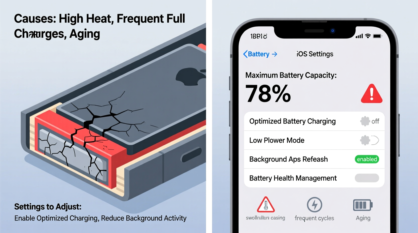 iphone battery health dropping fast causes and settings to change