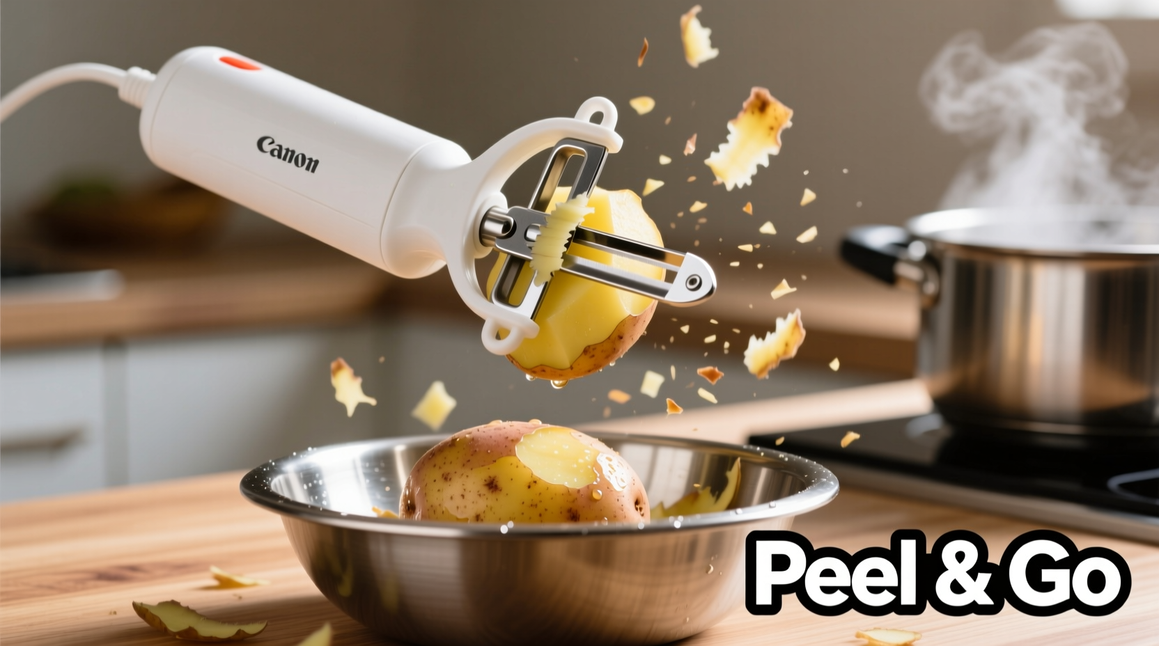 Elektrische Aardappelschiller – USB Oplaadbare Multifunctionele Groenten- En Fruitschiller Met 3 Verwisselbare Snijkoppen