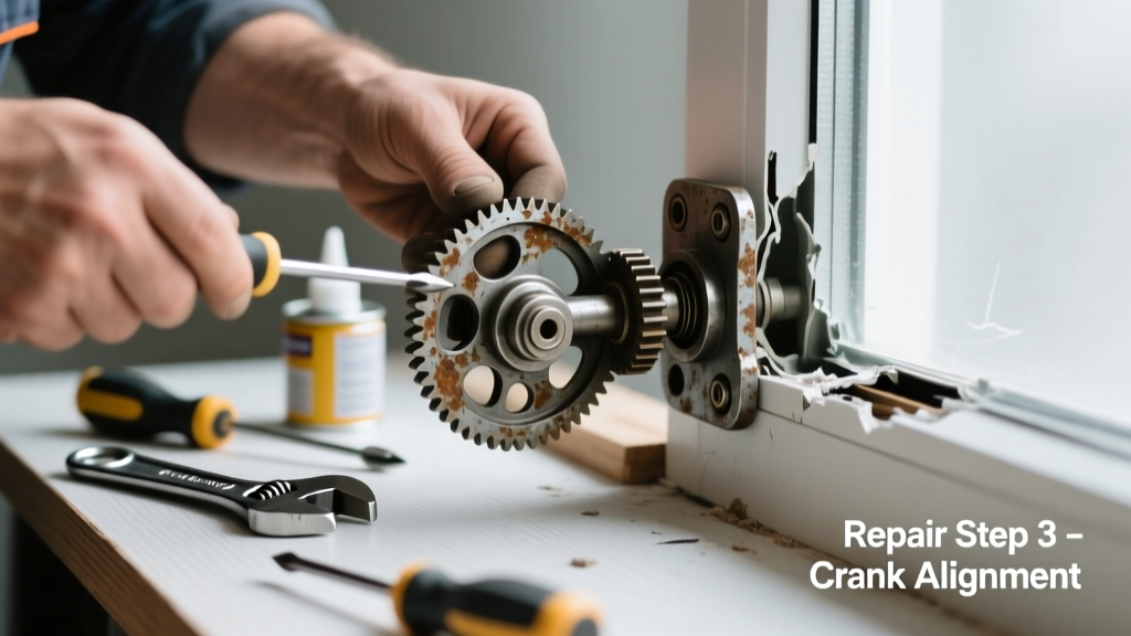 Fixing a Noisy, Broken Window Crank Mechanism