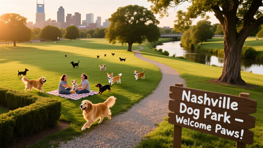 a bird's eye view of a dog-friendly park in Nashville