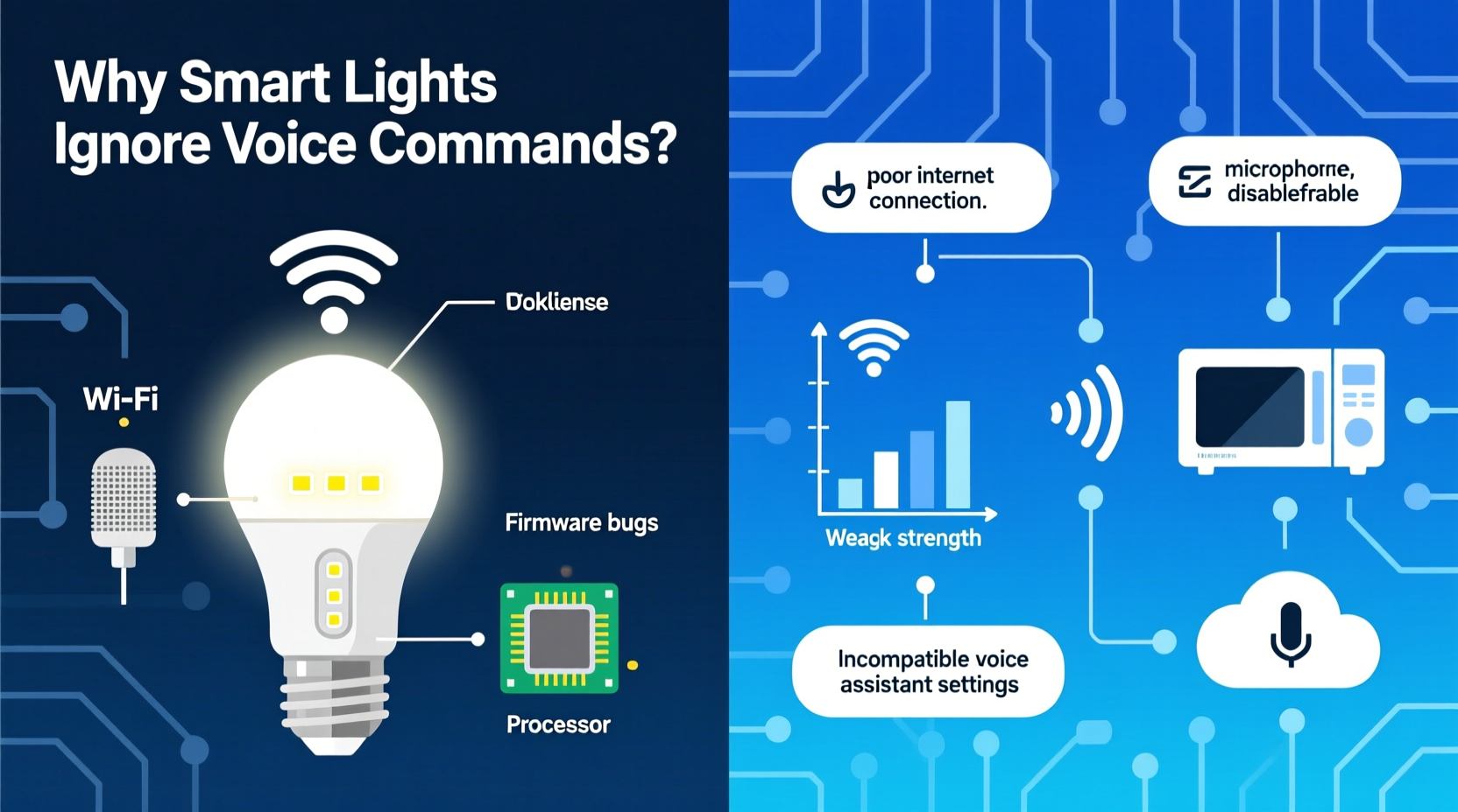 why do some smart lights fail to respond to voice commands