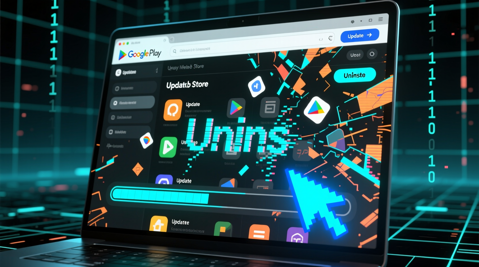 the google play web store now lets you update and unins