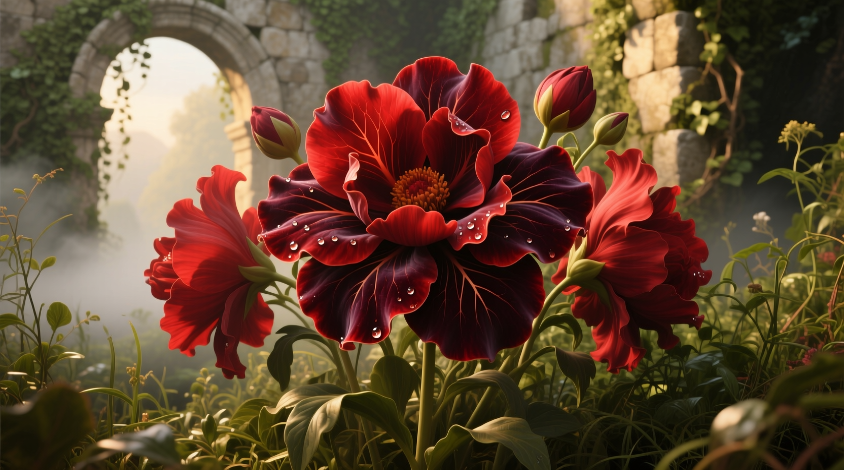 red big flowers