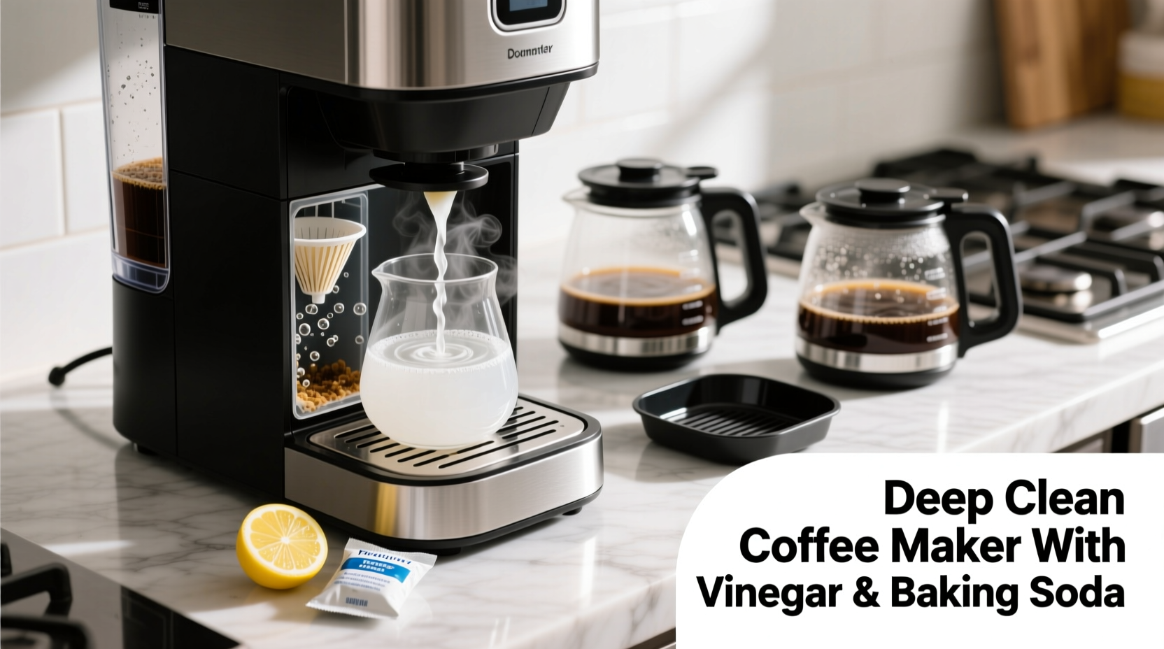 how to deep clean a coffee maker using vinegar and other household items
