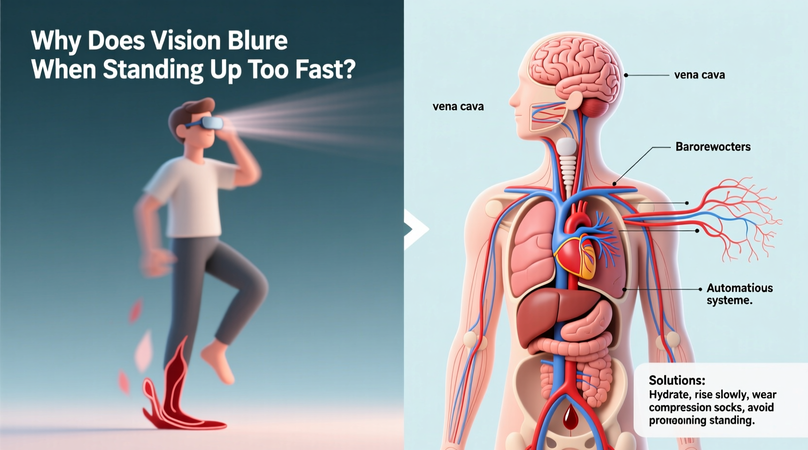 why does my vision blur when standing up too fast causes and solutions