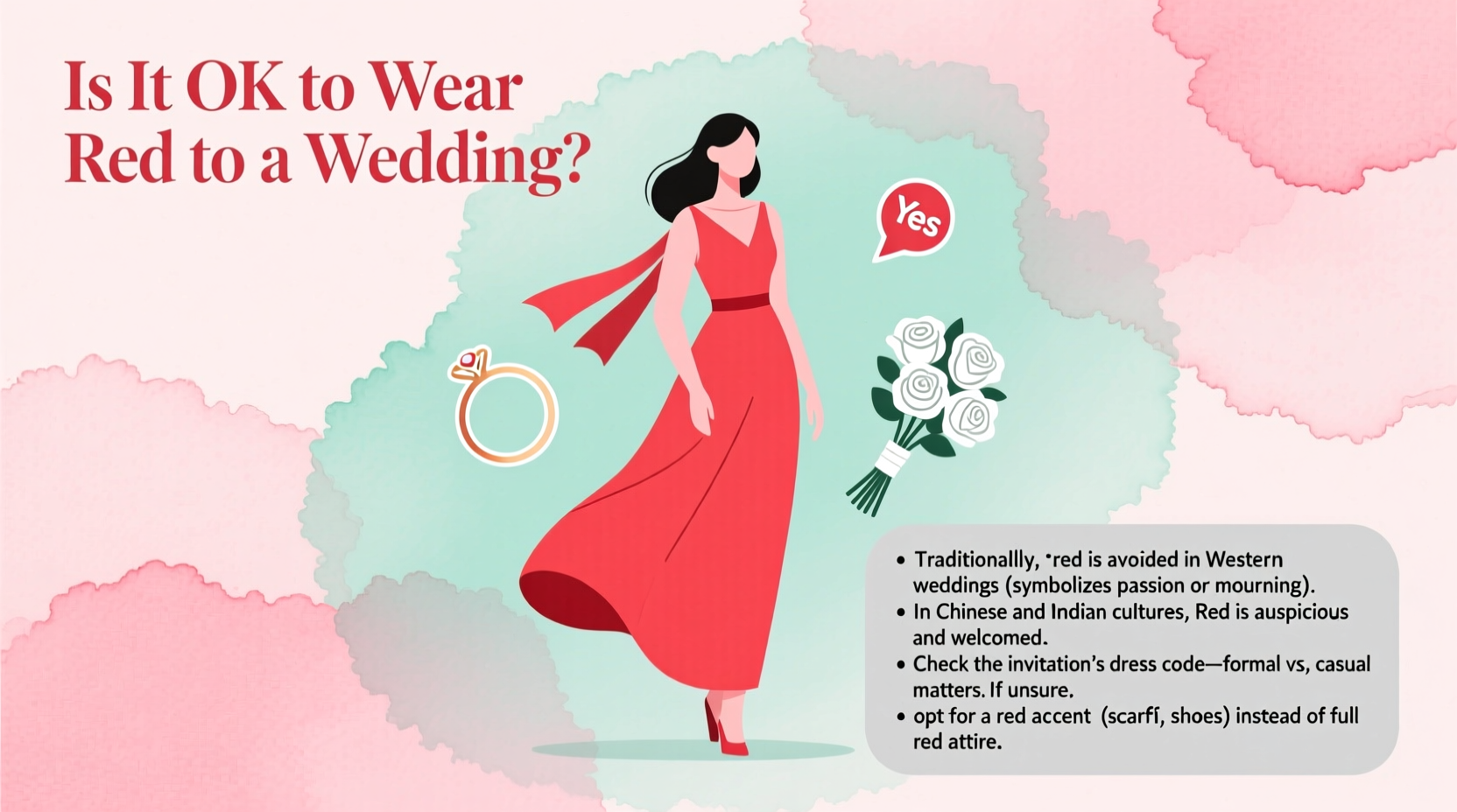 is it ok to wear red to a wedding