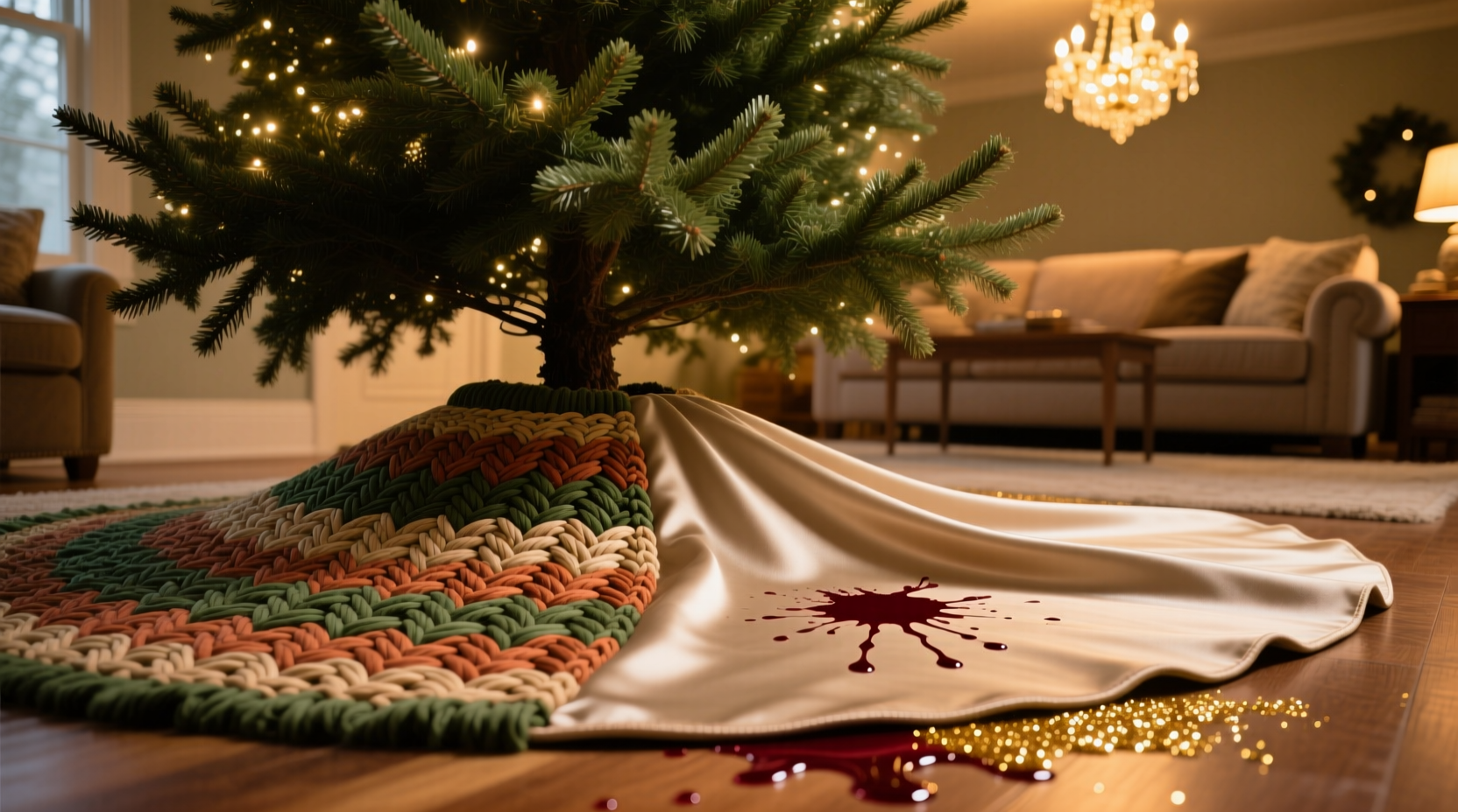 do textured tree skirts hide spills better than smooth fabric versions