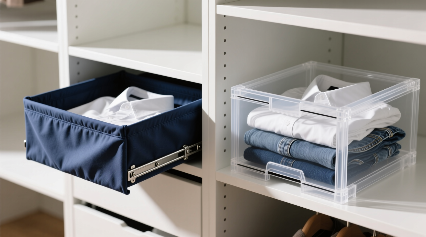 closet organization tips fabric vs plastic drawers durability head