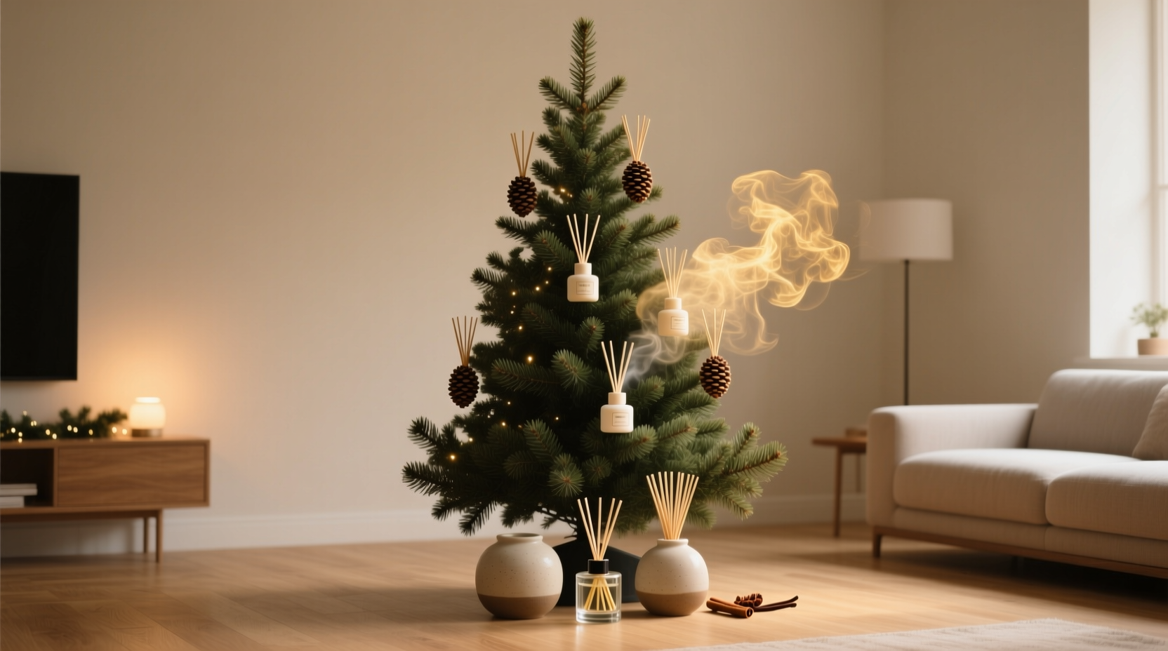 how to layer scent diffusers with christmas tree pine without overwhelming