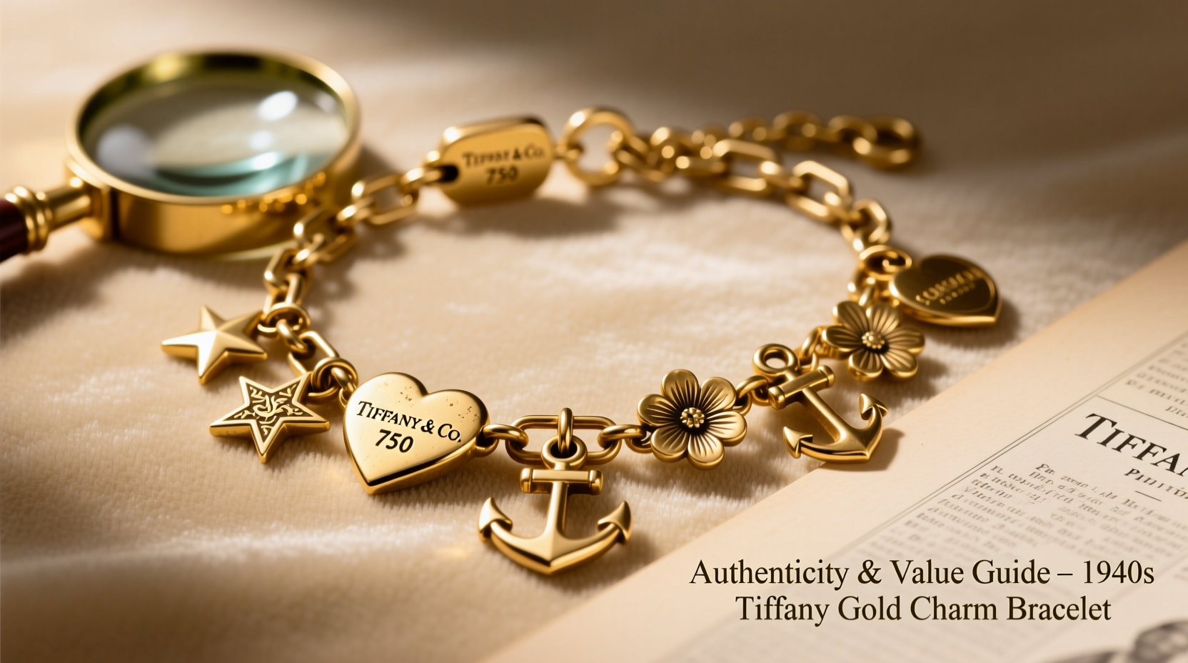 tiffany gold charm bracelet from the 1940s