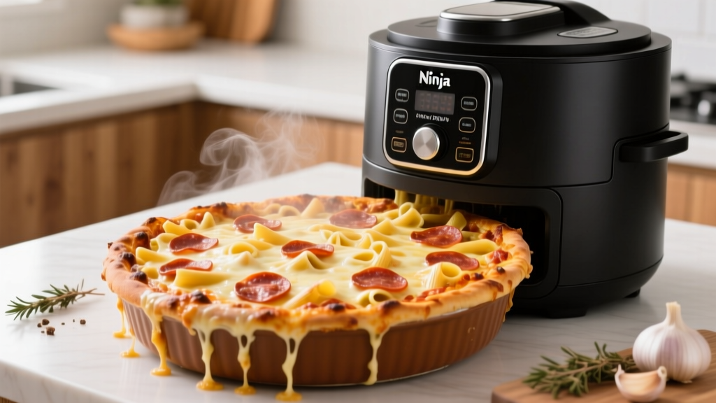 Pizza Pasta Bake in Ninja Foodi: Crispy, Cheesy, 25 Min