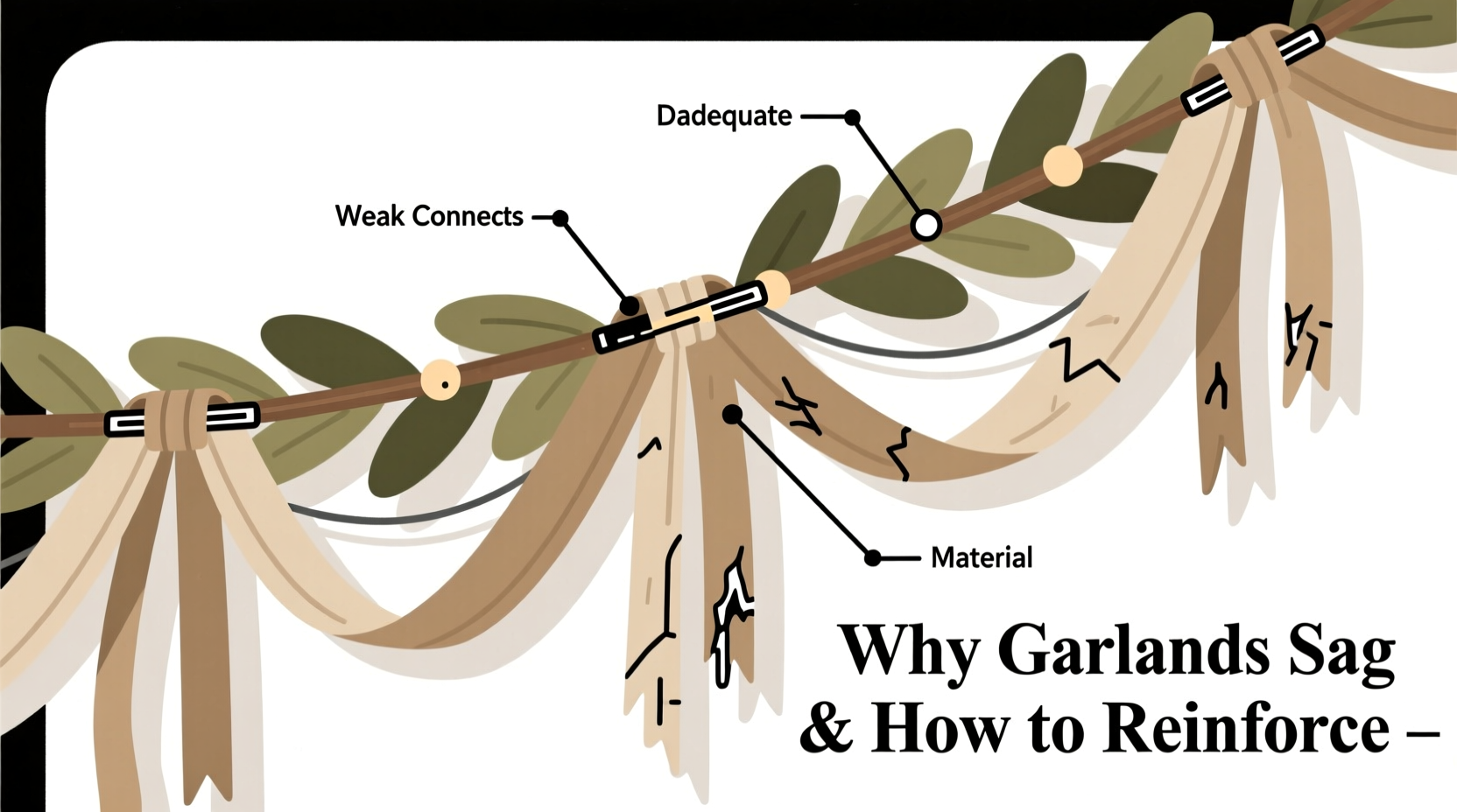 why does my garland sag after a few days and how to reinforce it