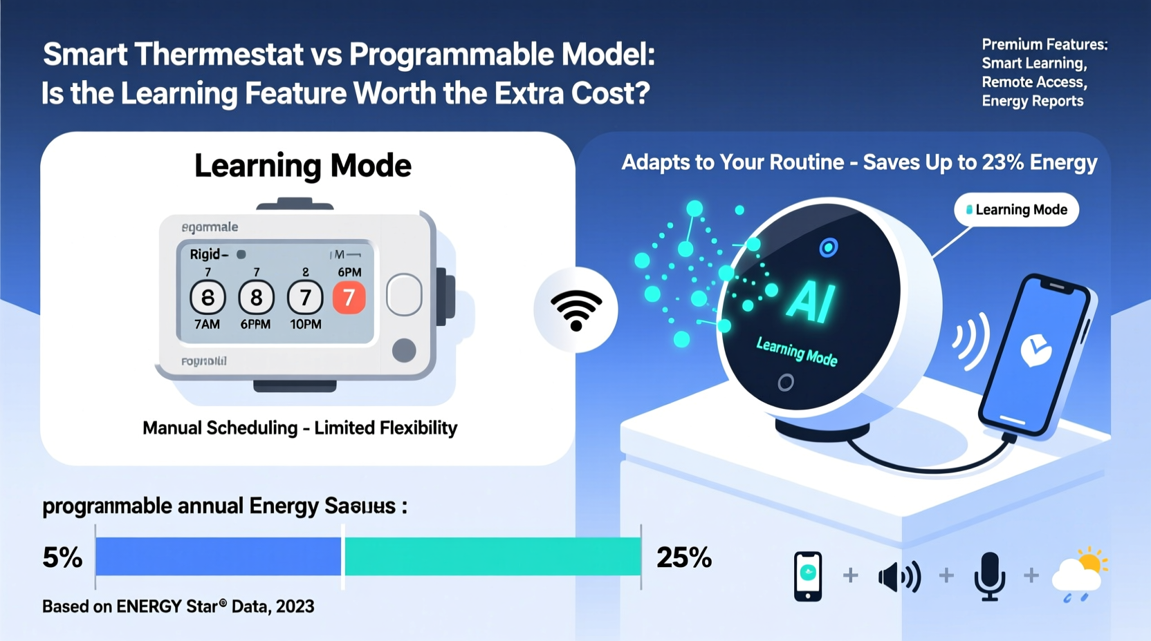 smart thermostat vs programmable model is the learning feature worth extra cost