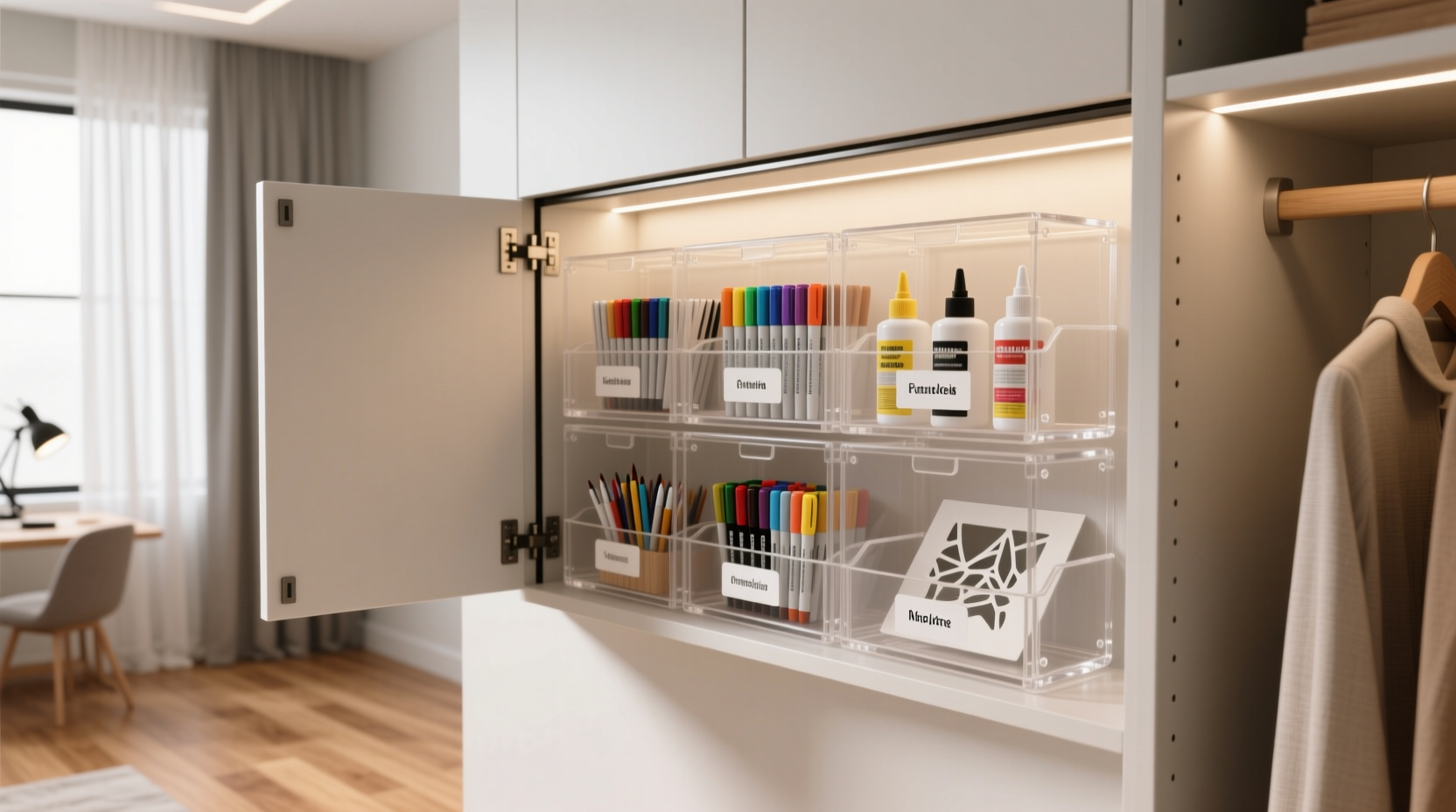 closet organization tips store art supplies safely