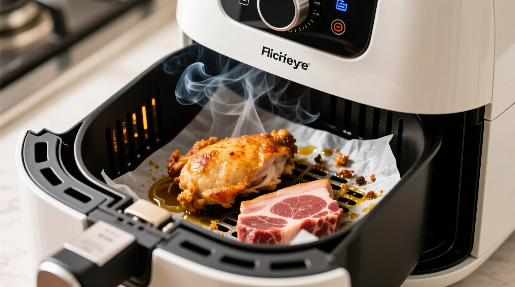 why does my air fryer smoke on certain foods preventing kitchen alarms