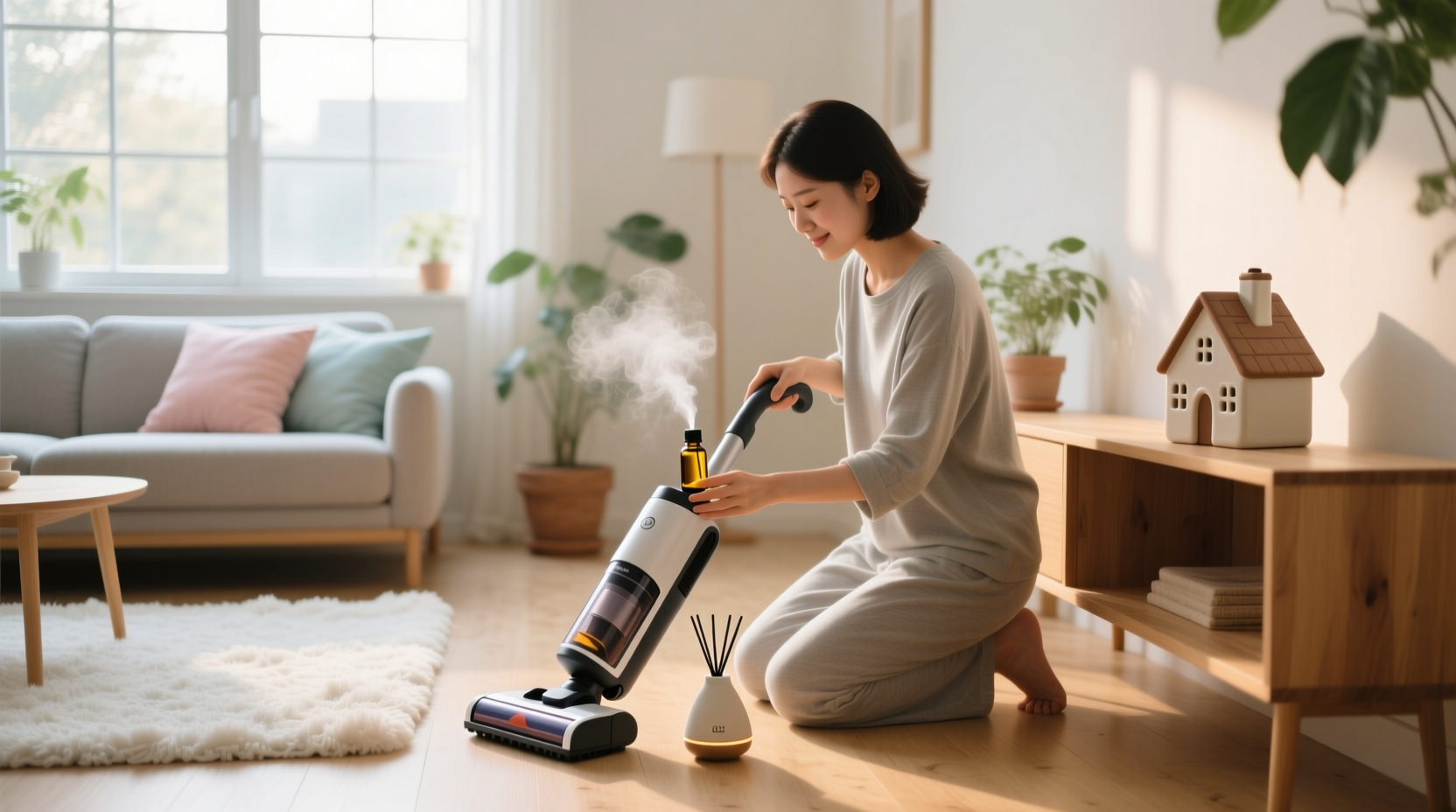 freshen up your home while vacuuming with oils and cott