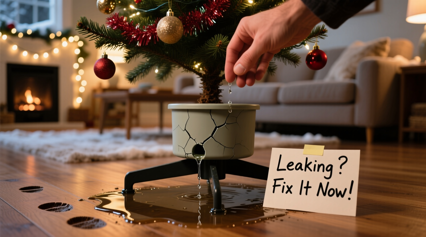 Christmas Tree Stand Leaking Water Is That Normal And How To Fix It, image size:1664x928