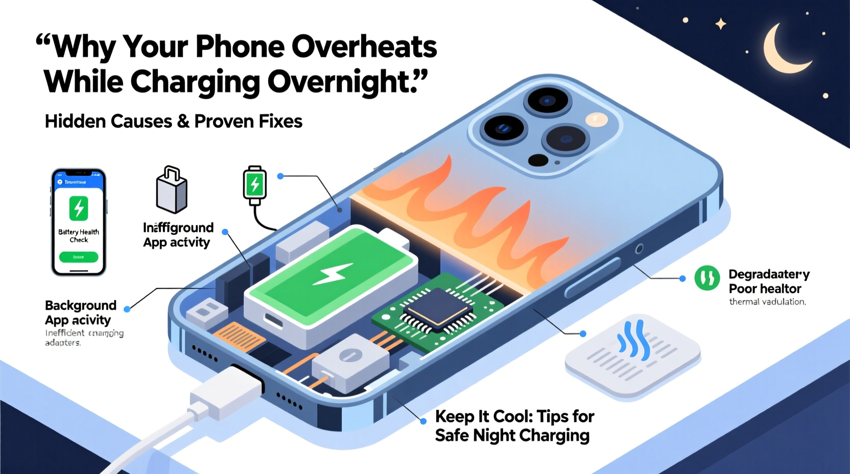why does my phone overheat while charging overnight hidden causes and solutions