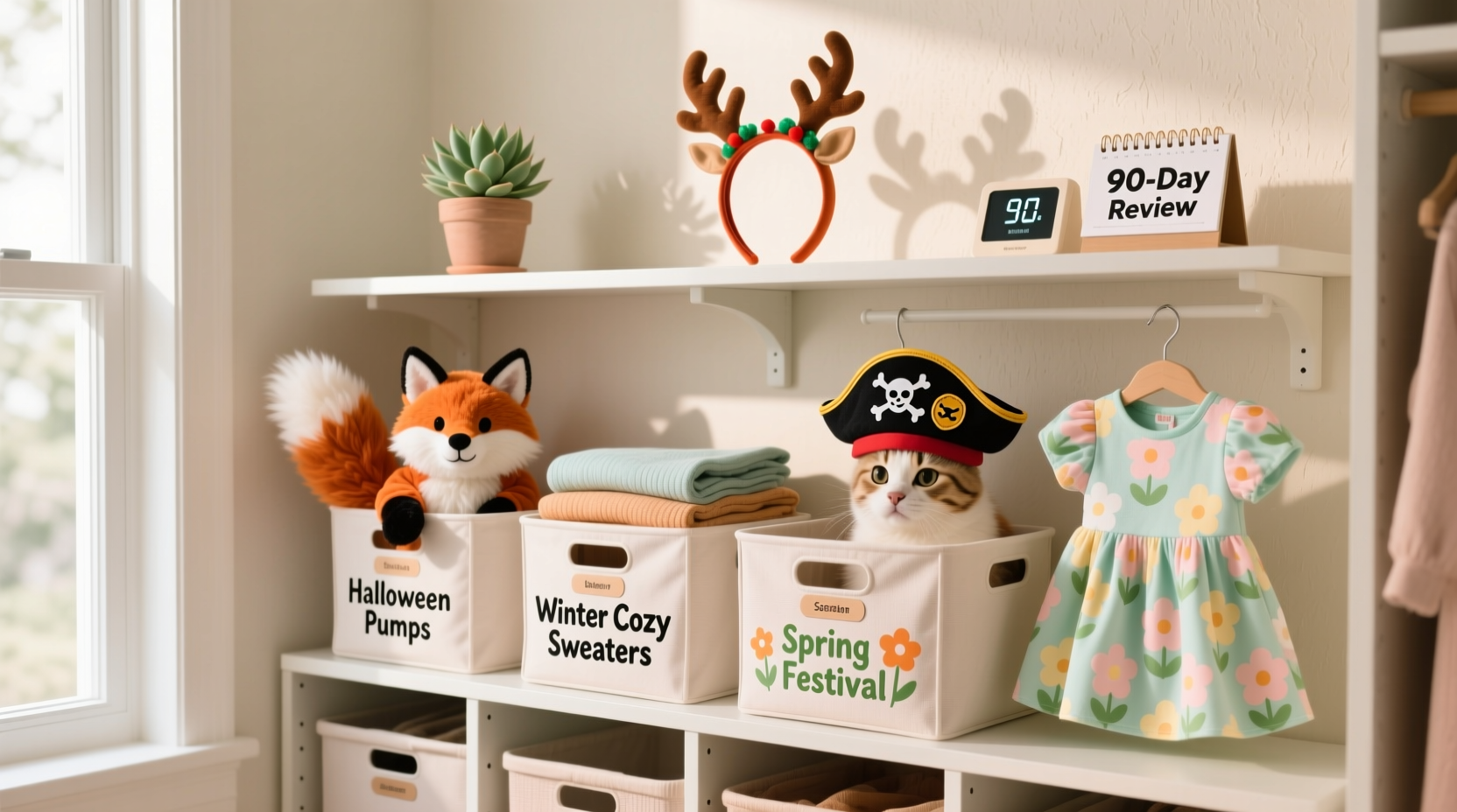 closet organization tips for pet costumes holiday gear