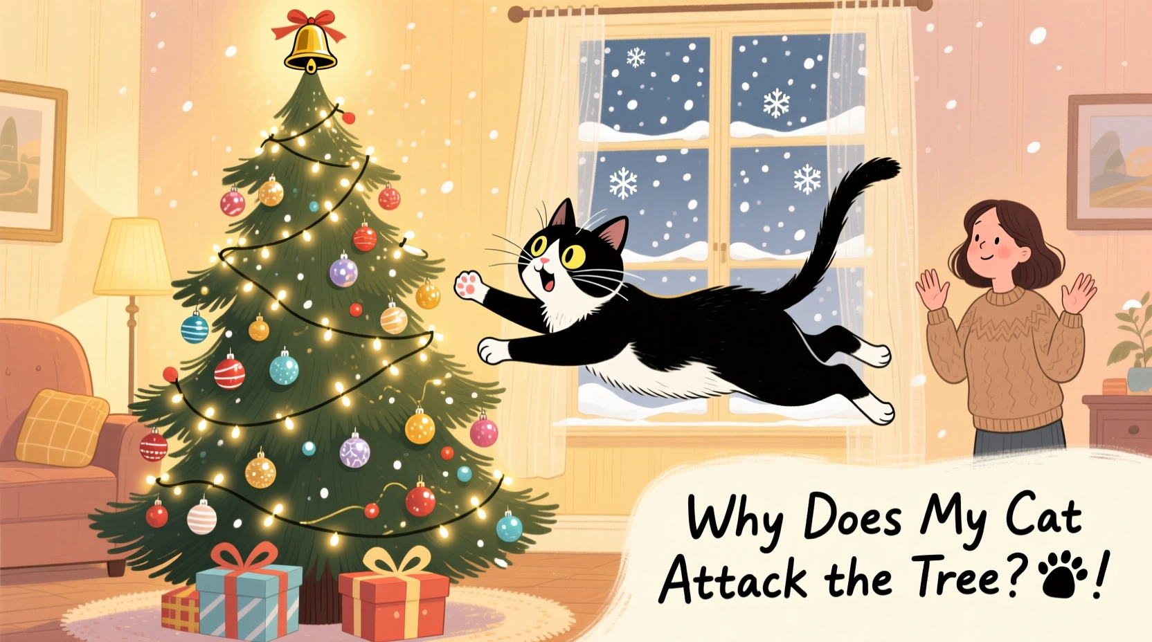 why does my cat attack the christmas tree every year and how to prevent it