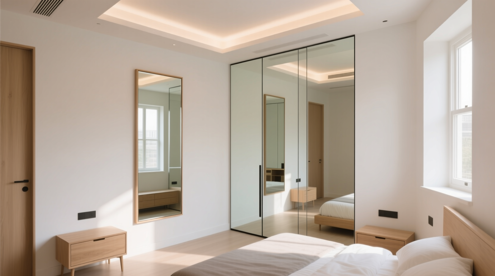 how to make a small room look bigger using paint and mirrors