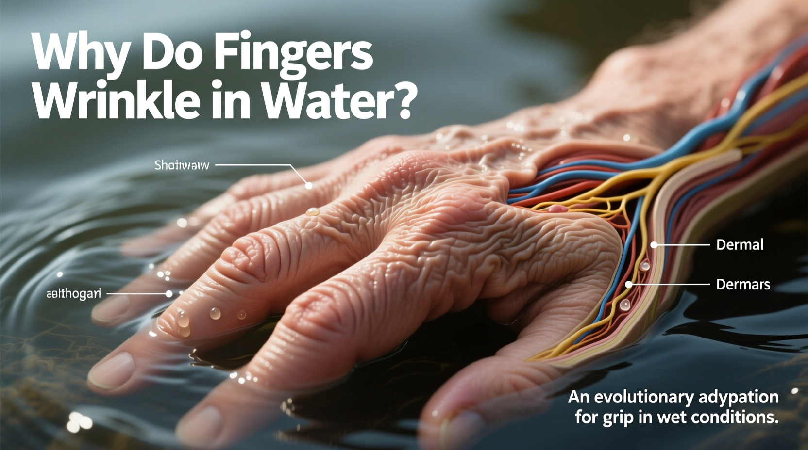 why do fingers wrinkle in water and does it serve an actual evolutionary purpose