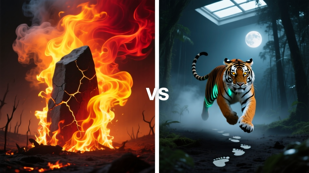 Fire vs Tiger: Dream Symbol Comparison
