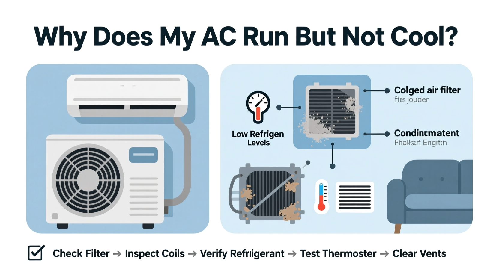 why does my ac run but not cool solutions for common issues