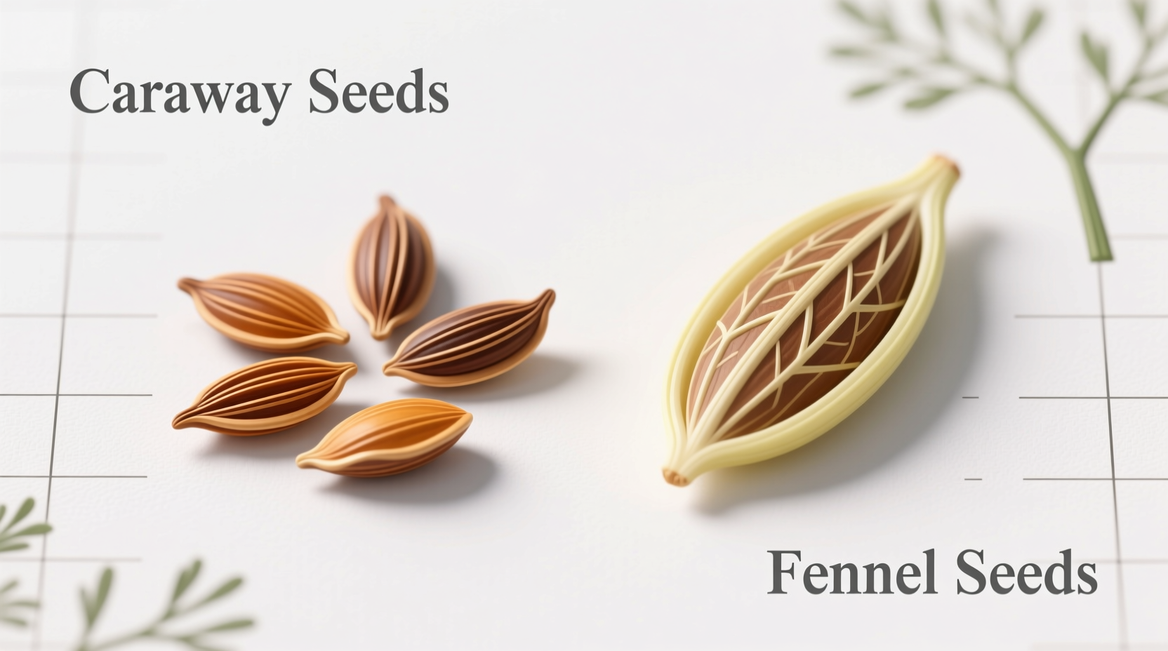 Caraway seeds and fennel seeds comparison