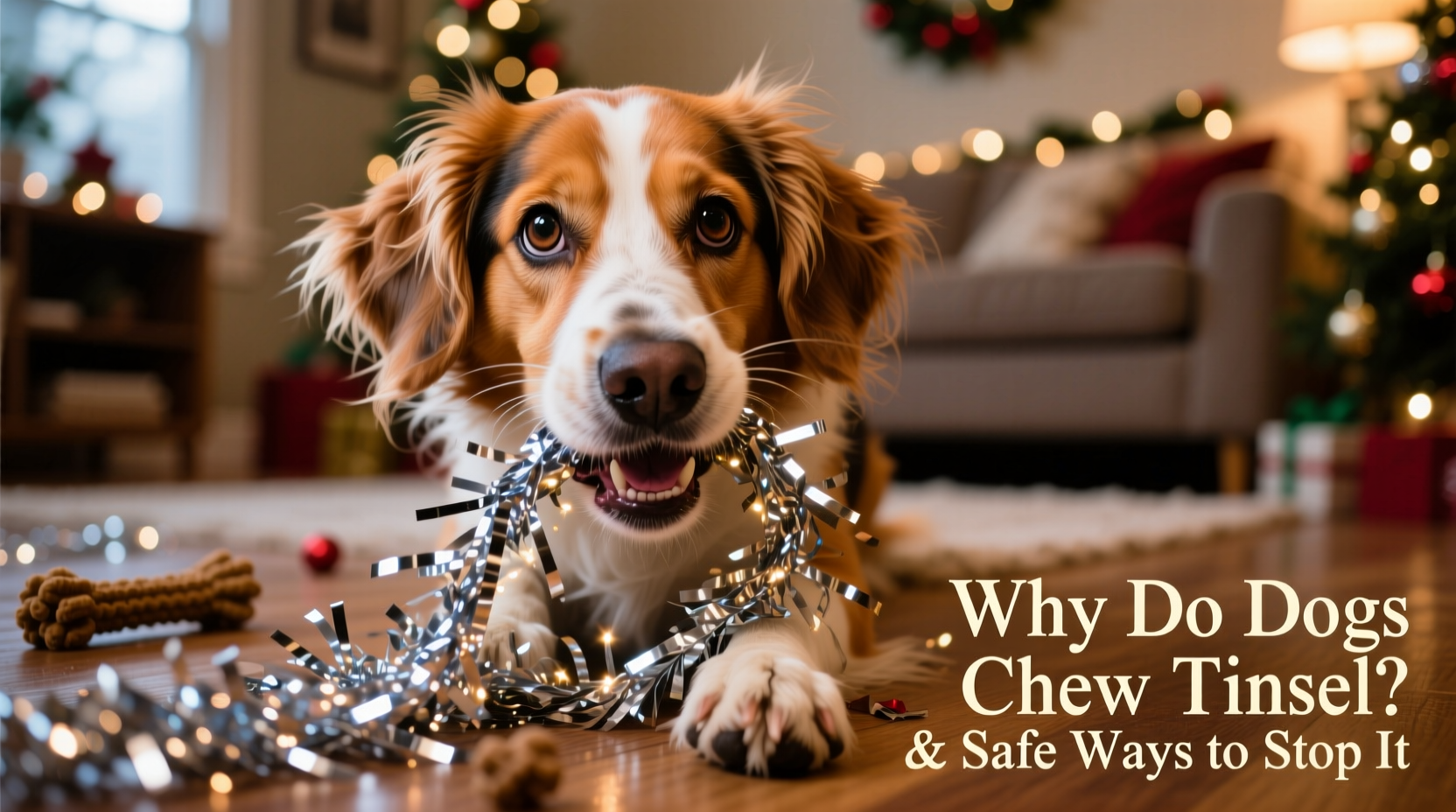 why does my dog chew christmas tinsel and how to stop it safely