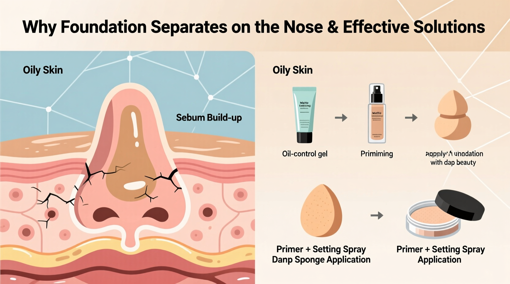 why does foundation separate on my nose during the day solutions