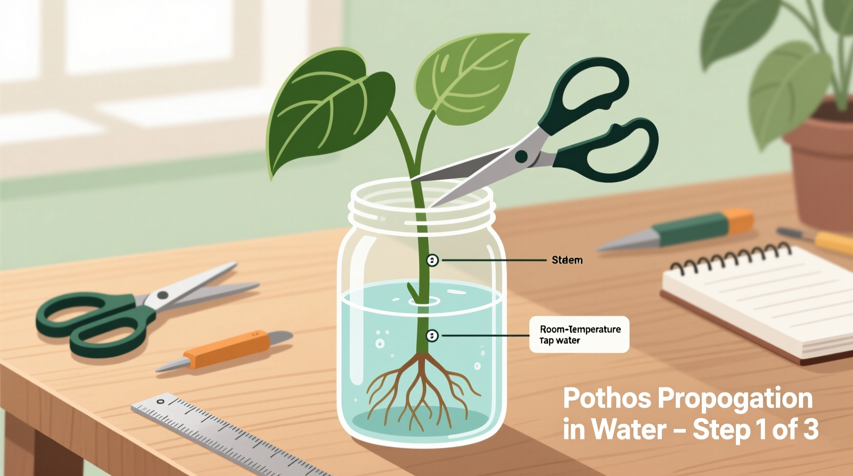 how to propagate pothos in water so it actually grows roots