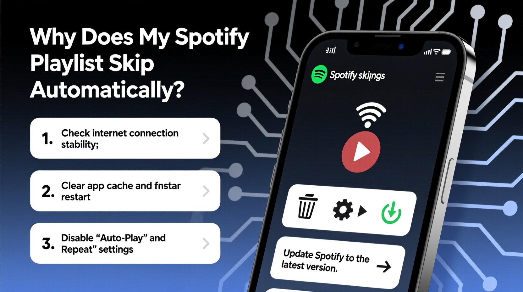 why does my spotify playlist skip songs automatically settings fix
