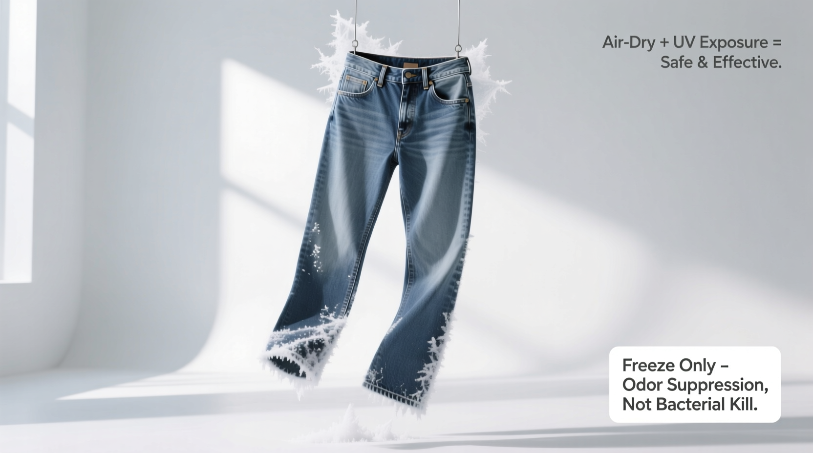does freezing jeans kill odor causing bacteria