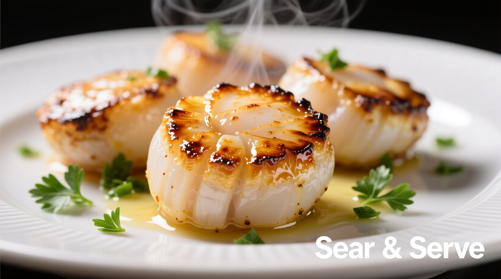 Perfectly seared garlic butter scallops with golden crust