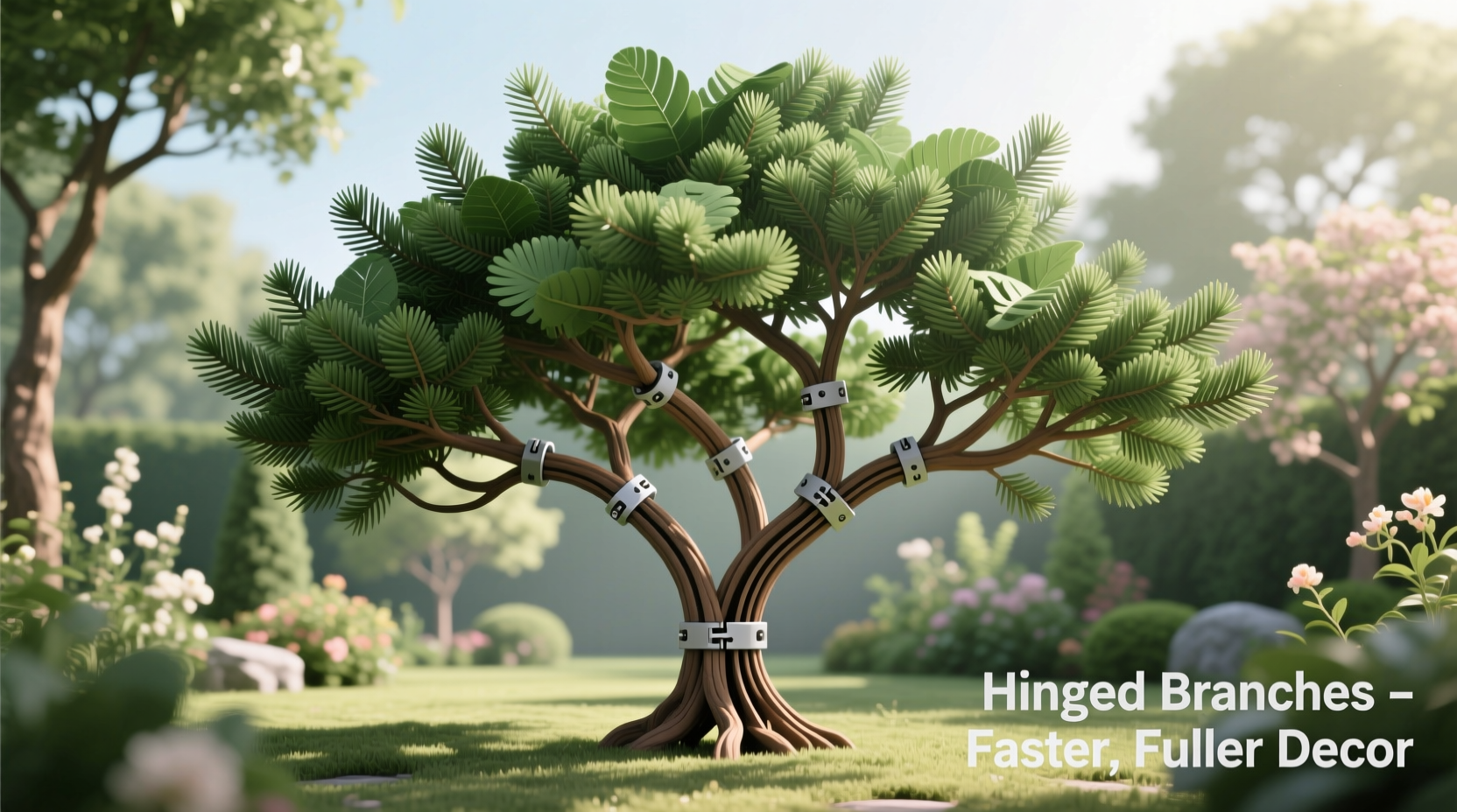 hinged vs flip tree branches which makes decorating faster and fuller