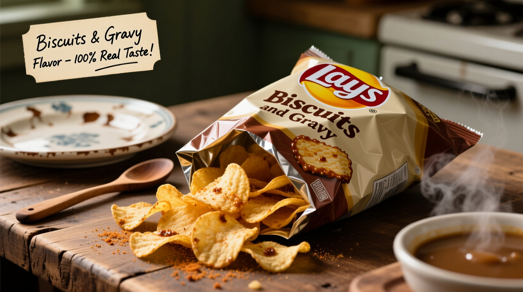 lays biscuits and gravy potato chip flavor explained