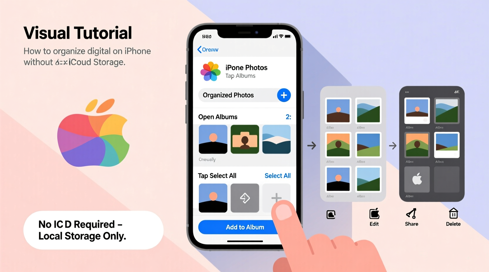 how to organize digital photos on iphone without using icloud storage