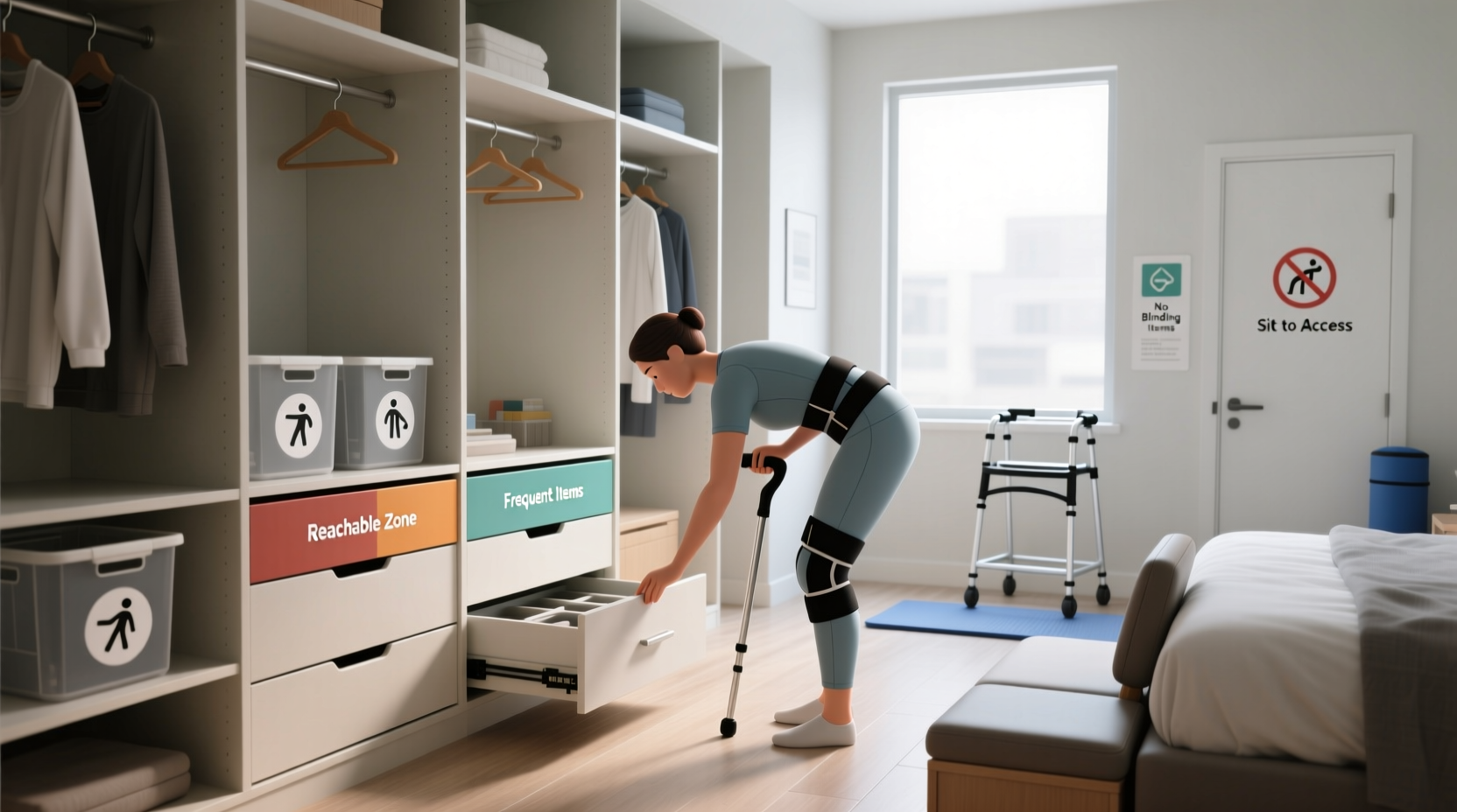 closet organization tips for injury recovery