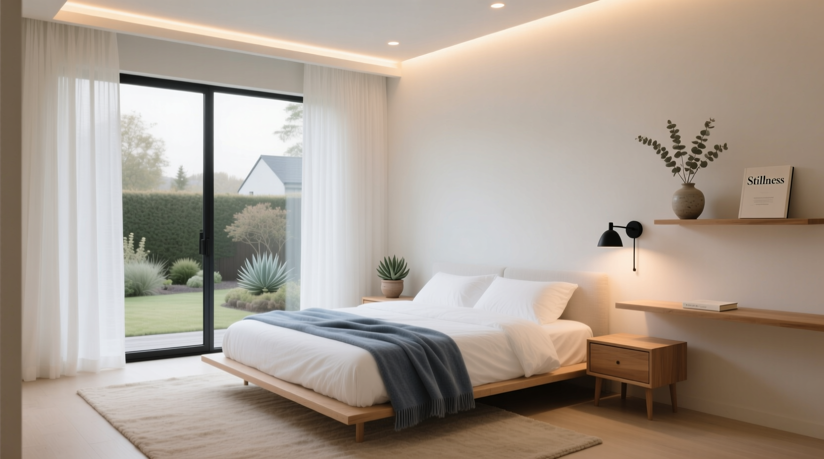 how to create a calming bedroom with lighting and layout tips