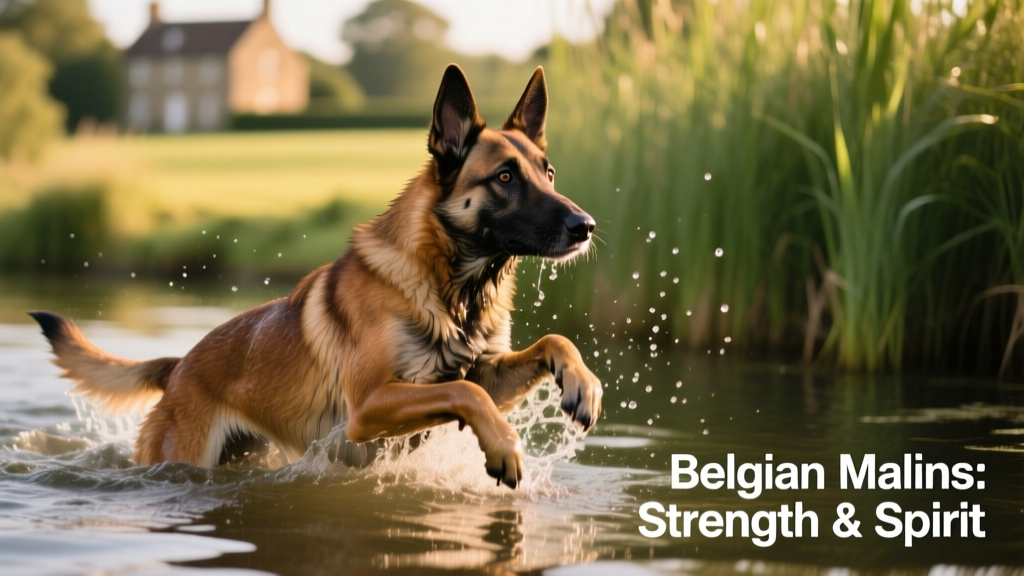 Belgian Malinois swimming
