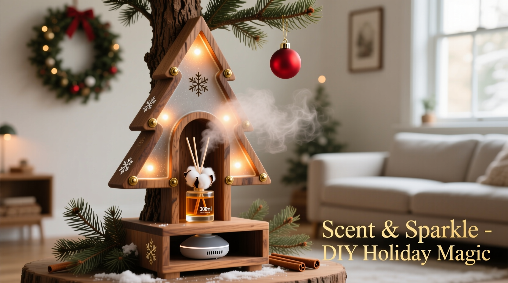 how to create a scent diffuser inside your christmas tree stand