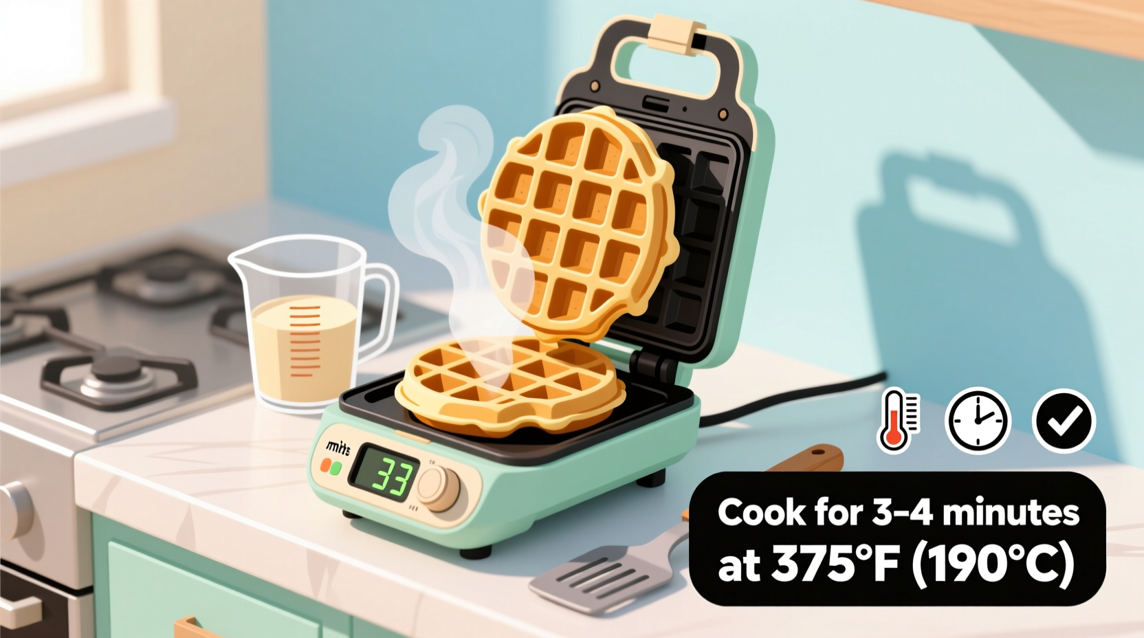 how long to cook waffles