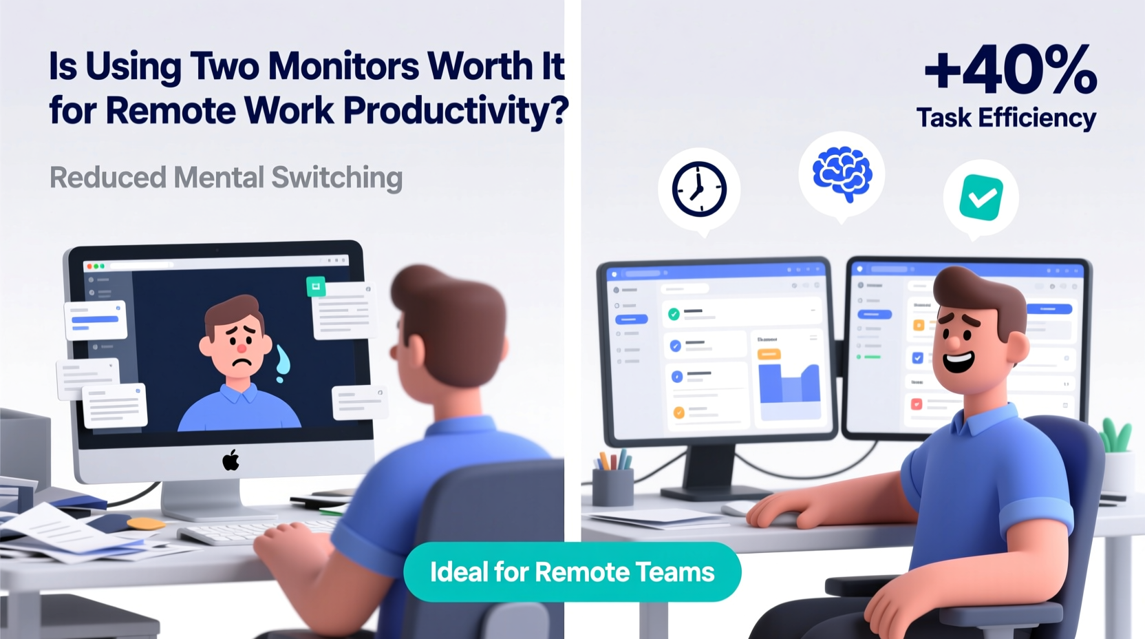 is using two monitors worth it for remote work productivity