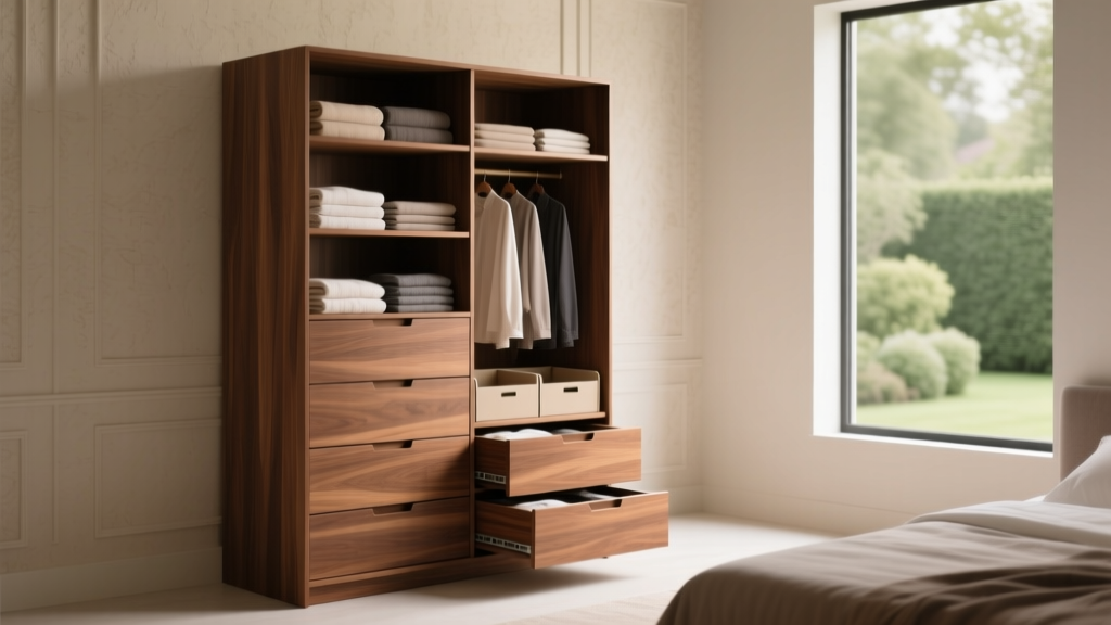 Most Durable Solid Wood Closet Tower with Drawers
