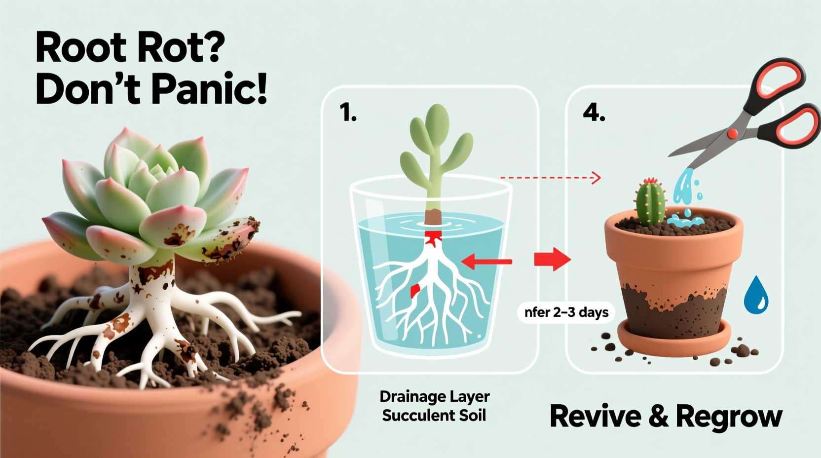 how to revive a dying succulent with root rot at home