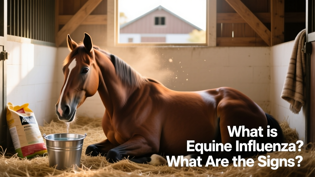 Horse resting comfortably in a clean, well-bedded stall with fresh water nearby
